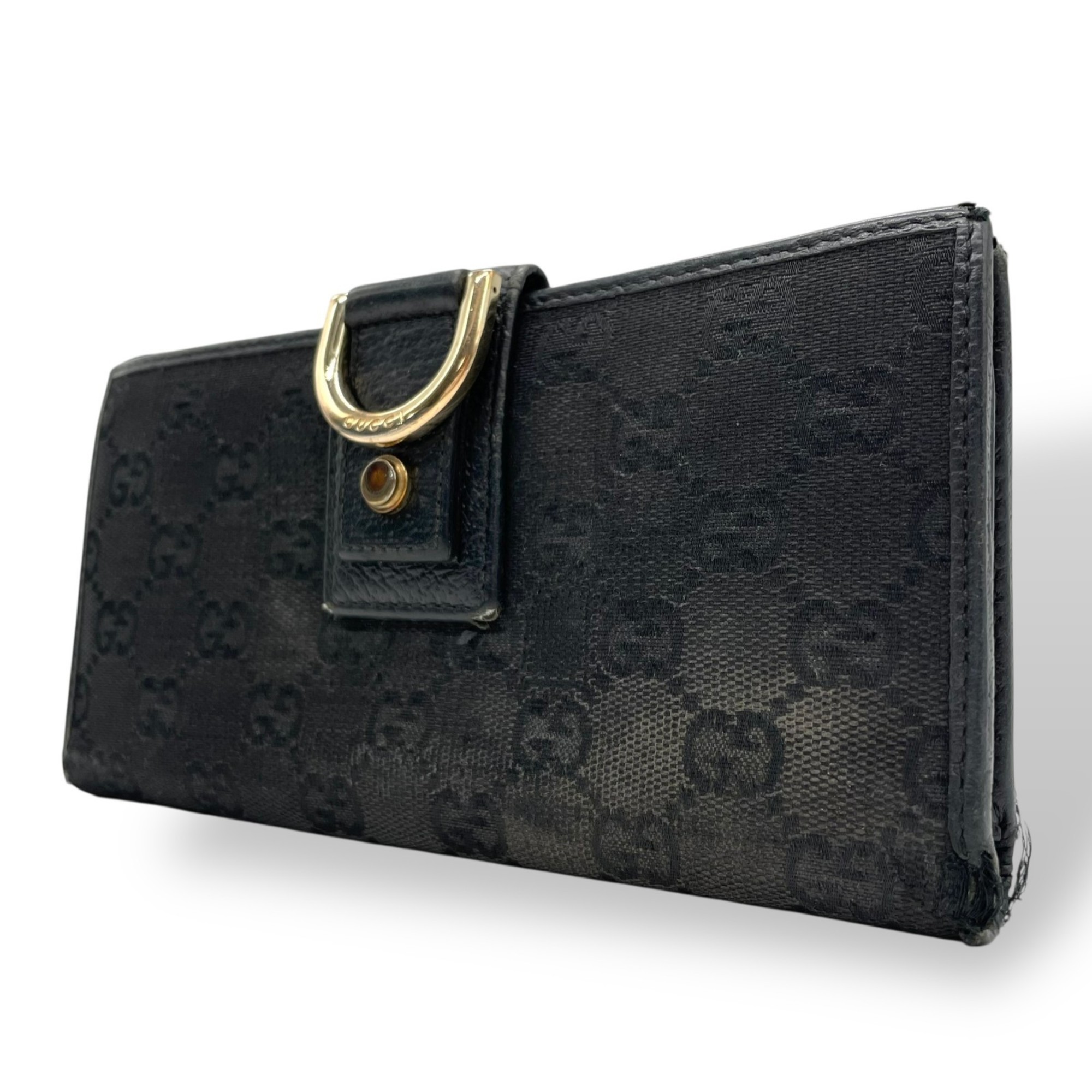 Gucci Bifold Long Wallet Gucci 739482 Jumbo GG Zip Around Long Wallet Black | eLADY  main image 3