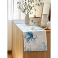 thumbnail image 5 of Table Runner 72 Inches Long for Kitchen Dining, Blue Octopus Coastal Dresser Scarf Farmhouse, Dining Table Decorations for Wedding/Parties, Summer Beach Nautical Ocean Coral Starfish 14 x 72 In, 5 of 8