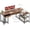 55.1inch/Rustic Brown, variant on Amadwell 55 Inch L Shaped Office Desk with 3 Fabric Drawers, Reversible Computer Gaming Desk, Power Outlets and Mesh Shelves, Corner working Study Desk, Rustic Brown