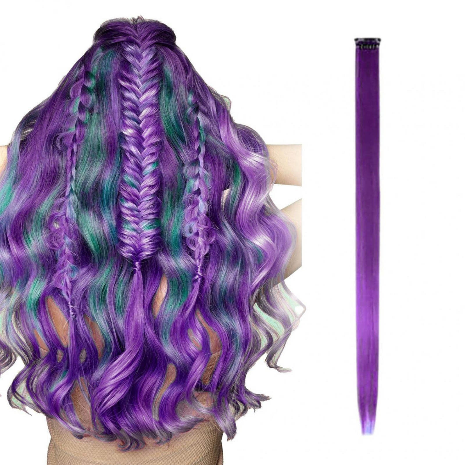 Guvpev Color Hair Patch Hair Patch Multi-color Hanging Ear Dyed Wig Female Highlights Straight Hair Patch - Purple Guvpev Color Hair Patch Hair Patch Multi-color Hanging Ear Dyed Wig Female Highlights Straight Hair Patch - Purple