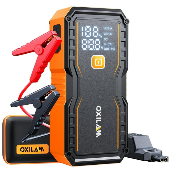 Arrancador portátil OXILAM 20000mAh 9000A para motores a gasolina y diésel