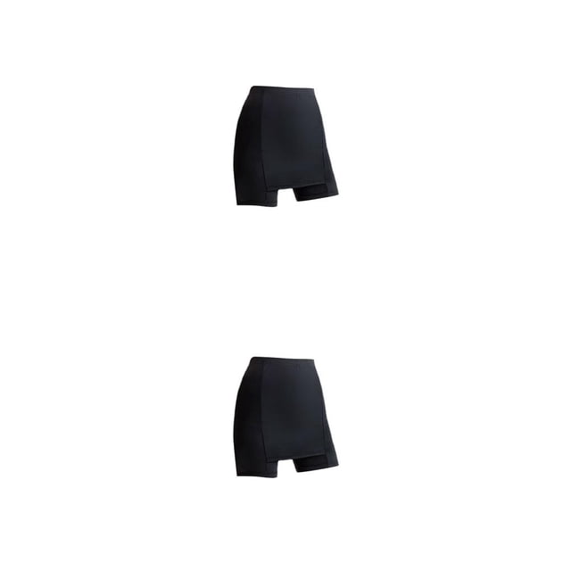 Sonducket Pantalones cortos de seguridad transpirables de cintura alta de doble capa para mujer, pantalones cortos adelgazantes, ropa interior de Negro 2piezas