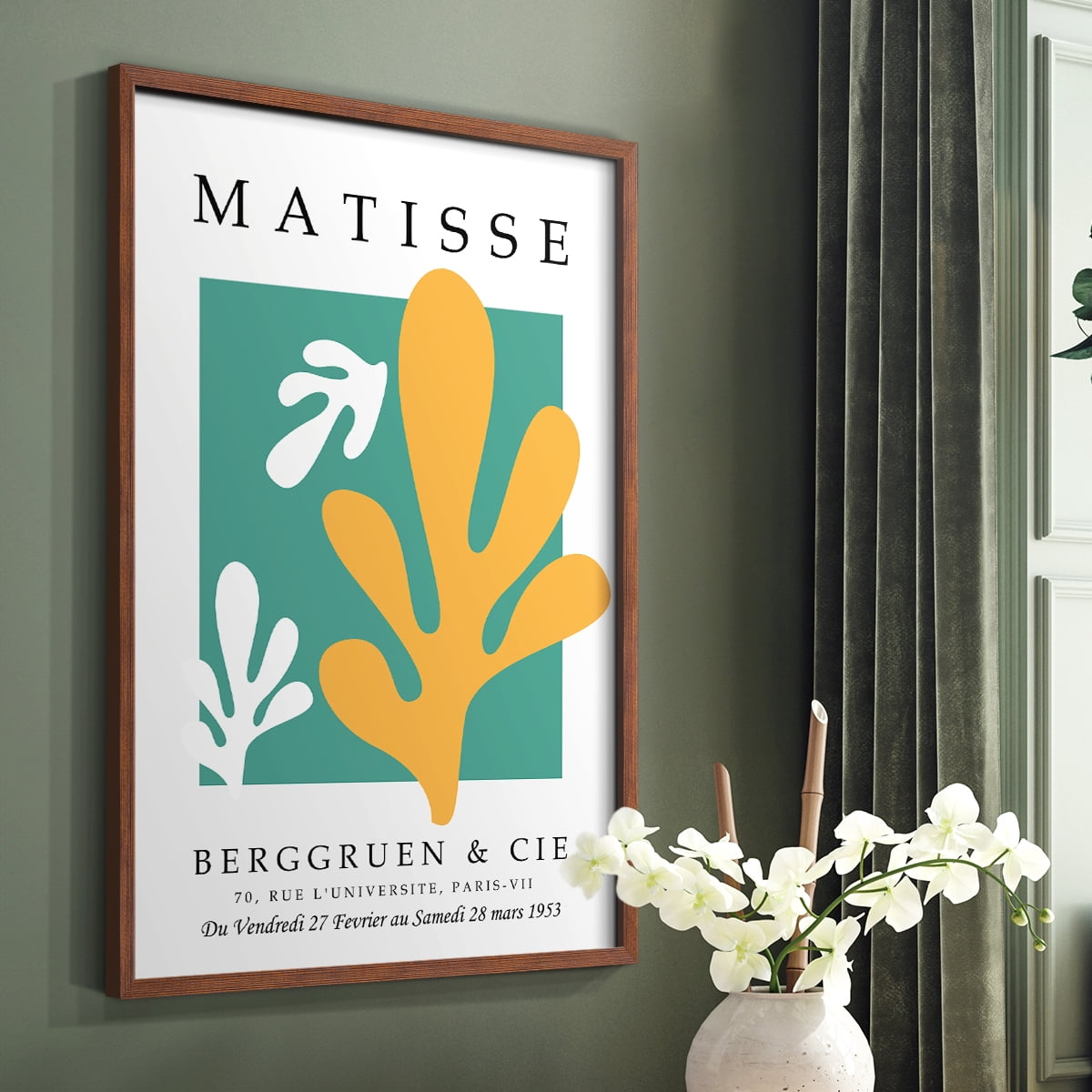 Matisse CCCXLIV in Brown Solid Wood 11 x 14 Framed Print