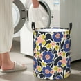 thumbnail image 7 of DouZhe Waterproof Collapsible Large Laundry Baskets, Vintage Flowers Blue Floral Prints Circular Hamper with Handles, 7 of 7