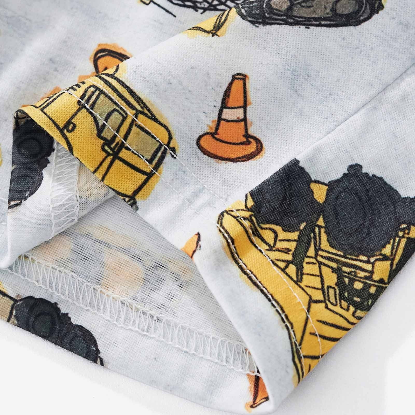 PMVFHDE Ensemble D'Été Pour Garçons Tout-Petits Imprimé Dinosaure - T-Shirt à Manches Courtes & Shorts 2 Pcs Pyjamas & Vêtements De Détente Pour Âges 2-7 Ans / Vêtements De Jeu Doux