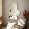 thumbnail image 3 of TEWLOSS Irregular Wall Mirror Decorative 43"x 26" Gold Bathroom Mirrors Metal Frame, Dolphin Shape, 3 of 9
