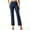 Navy, variant on ZZwxWA Womens Business Work Pants with Pockets Stretchy Straight Leg Solid Pants High Waist Office Slacks Trousers