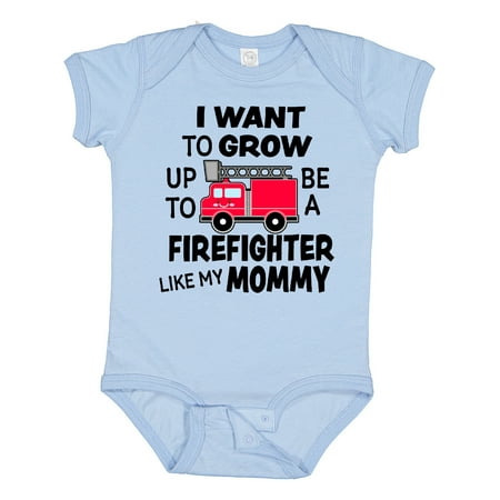 

Inktastic I Want to Grow Up to Be a Firefighter Like My Mommy Gift Baby Boy or Baby Girl Bodysuit