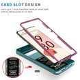 thumbnail image 6 of ELEHOLD Rugged Case for Google Pixel 6 Pro,Heavy Duty Hybrid Camera Lens Protector 360° Rotation Ring Holder Card Slot Kickstand Function Anti-Slip Shockproof Armor Case,Pink + Green, 6 of 11
