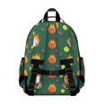 thumbnail image 3 of Football and Tennisball Green Pattern Cute School Backpack Bag for School with Padded Back and Adjustable Shoulder Straps 15.25"x11.5"x5.25", 3 of 5
