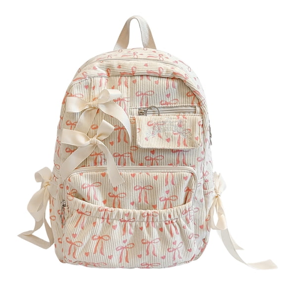 Versatile Bow Knot Backpack Lightweight Casual Daypack for Students拼接百搭结双肩包轻便学生书包