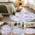 thumbnail image 6 of Spring Purple Flower Washable Area Rug&nbsp;5 ft Hydrangeas Floral Leaf Farm Plants Soft Round&nbsp;Rugs for Living Room, Non Slip Carpet for Bedroom&nbsp;Entryway Dining Room, 6 of 9