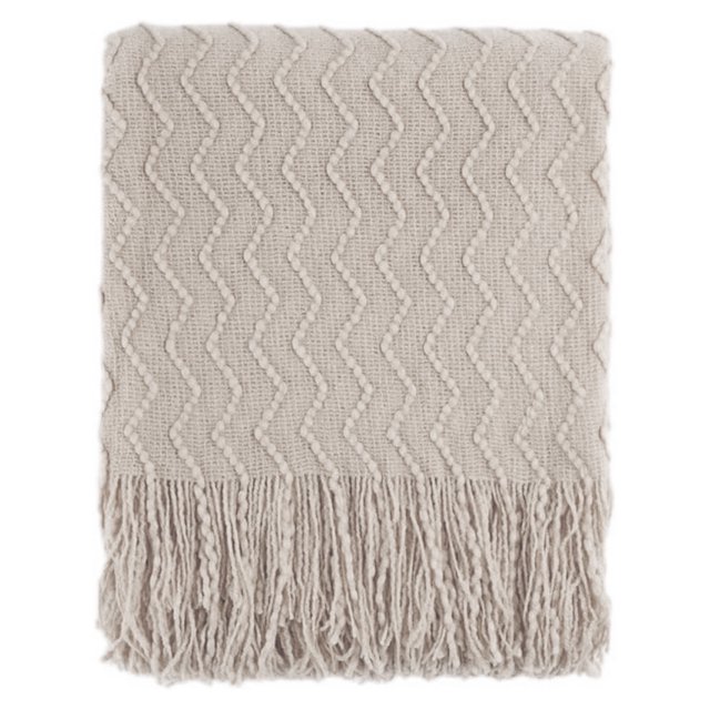 Manta decorativa de punto con textura lisa y suave para sofá, 50 x 60 pulgadas