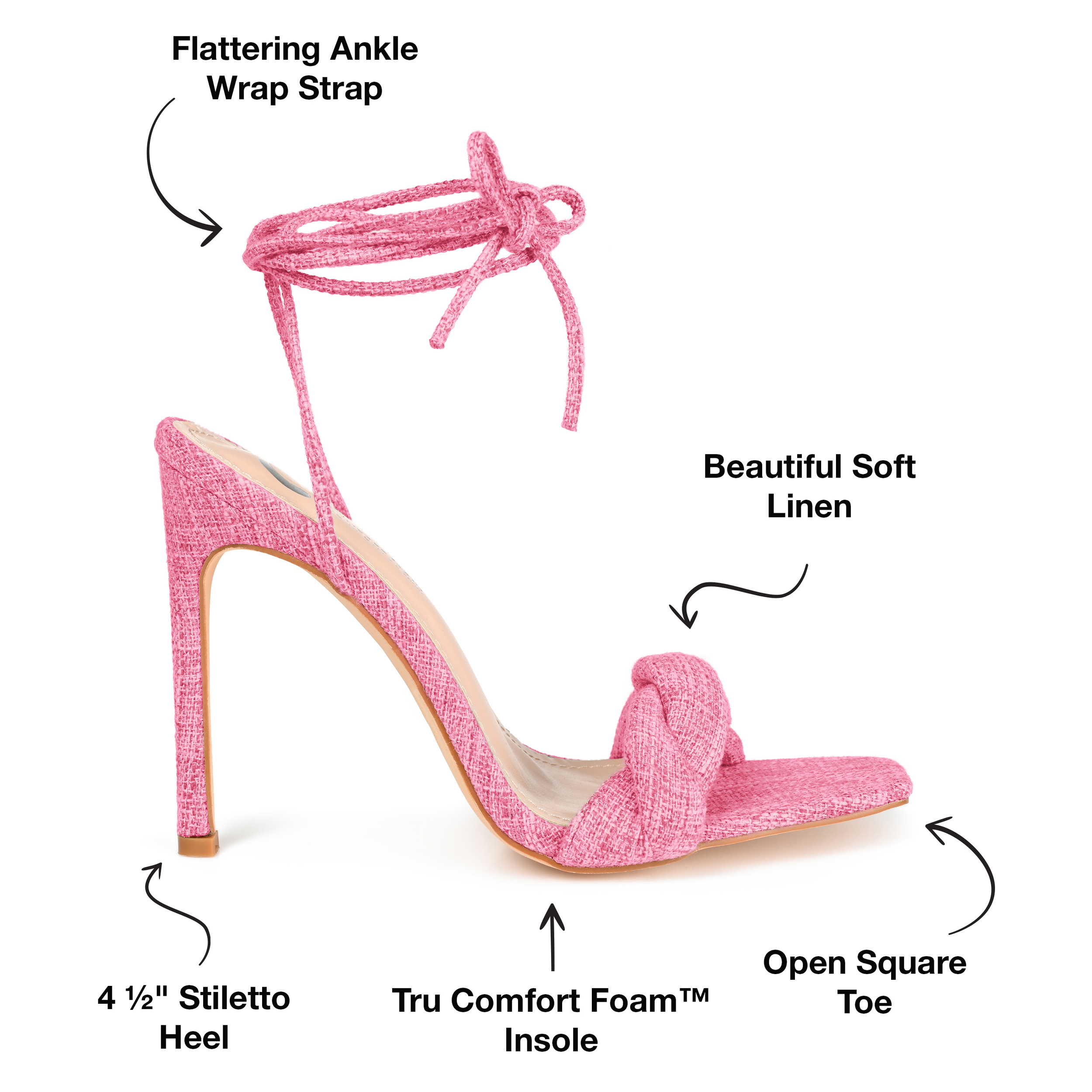 Journee Collection Womens Edelie Tru Comfort Foam Open Toe High Stiletto Pumps