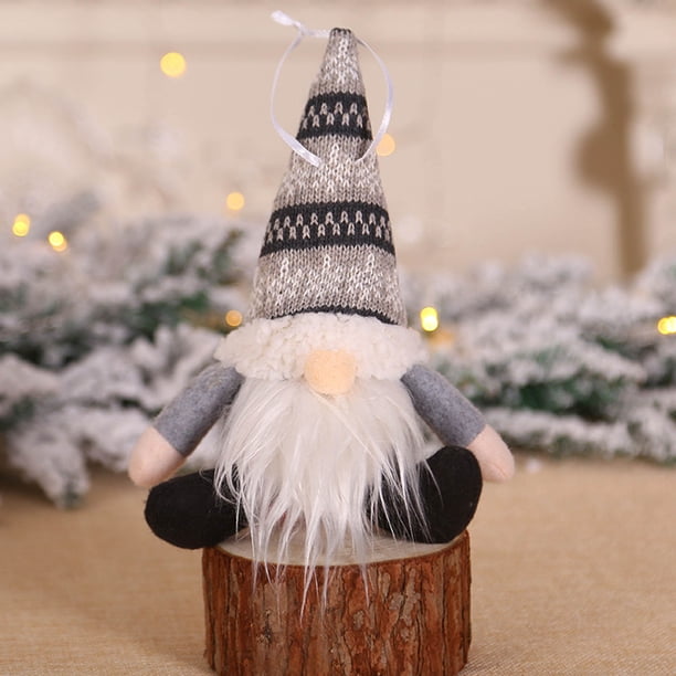 Xihbxyly Muñeca Del Bosque Sentada, Decoración Navideña Artesanal, Cuerpo de Lana Suave, Base con Peso para Mayor Estabilidad, Colgante de Árbol de Navidad, Decoración Acogedora para El Hogar, Tamaño