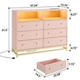 thumbnail image 5 of 6 Wide Drawer Dresser with LED Lights and Charging Station, 5 of 5