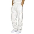 thumbnail image 6 of Cargo Sweatpants for Men Heavyweight Fleece Open Bottom Straight Leg Sweatpant Pockets Plus Size Big and Tall Joggers White L, 6 of 6