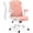 Delicate Pink, variant on SEATZONE PU Leather Office Chair with Flip-up Arms and Wheels,Ergonomic Home Office Computer Chair,Comfy Adjustable Swivel Rolling Chair,Blue