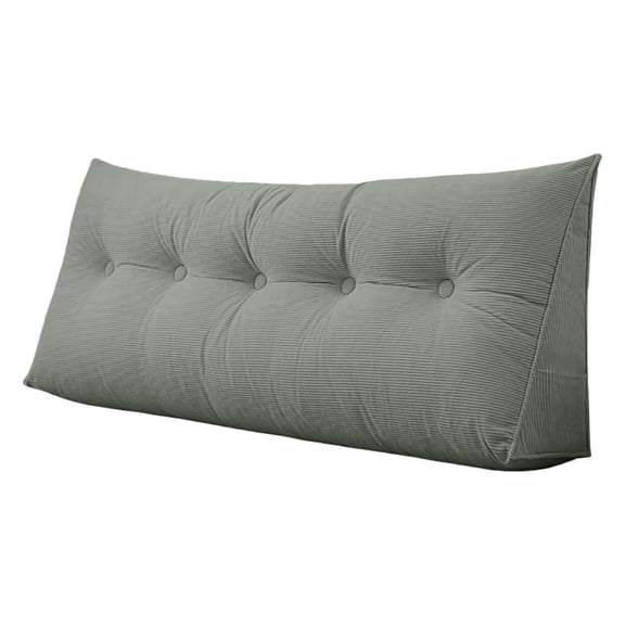 Wedge Headboard Pillow - Triangular Backrest Support Cushion for Dorm Room Beds, Reading Bolster Pillow with Storage Pockets, Comfortable Bed Wedge