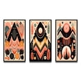 thumbnail image 2 of Designart "Retro Pink Bohemian Tribal Geometry II" Modern Geometric Framed Wall Art Set Of 3 - Pink Abstract Frame Gallery Wall Set For Home Decor, 2 of 6