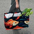 thumbnail image 7 of Fish Reusable Foldable Oxford Cloth Grocery Storage Bag Laundry Bag Toy Basket Large Capacity Bag, 7 of 7