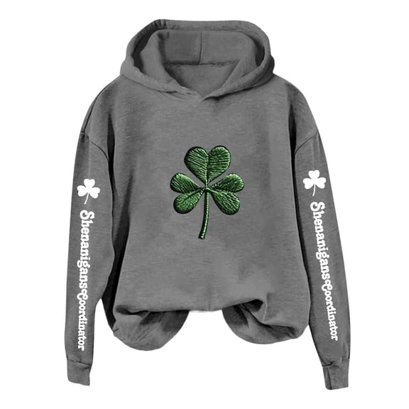 Women'S St. Patrick'S Day Shamrock Print Hoodie Shenanigans Coordinator Sweatshirt
