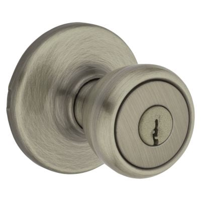 Kwikset Tylo Keyed Entry Door Knob in AB