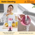 thumbnail image 3 of YSTIANN Portable Mini Blender USB Rechargeable 380ml for Smoothies, Shakes, Fresh Juice with Six Blades - Lightweight Travel Office Kitchen Use, Pink WJ85-1997, 3 of 8