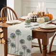 thumbnail image 3 of Rustic Dandelion Cotton Linen Table Runner, Washable Table Runners for Kitchen, Dining Room, Holiday, Home Party Table Decor, 13x36 Inches, 3 of 9