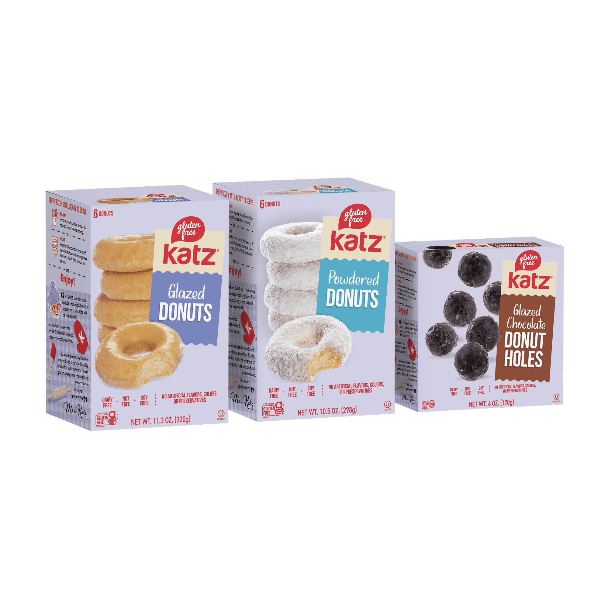 Katz Gluten Free Donuts/Donut Holes - 3 | Gluten Free Dairy Free Nut Free Soy Free Kosher| 3 Pack