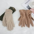 thumbnail image 3 of Women Autumn Winter Keep Warm Touch Screen Thin Solid Simple Gloves Cycling Drive Suede Fabric Elegant Windproof (Pink), 3 of 7