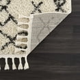 thumbnail image 5 of BoutiqueRugs Godalming Boho Moroccan Geometric Shag Oversized with Tassels for Living Room, Bedroom - Charcoal, Cream - 8'10" x 12' (9x12), 5 of 19