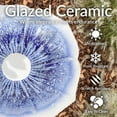 thumbnail image 3 of Sunnydaze Misty Blossom Freestanding Ceramic Outdoor Bird Bath, UV-Resistant White and Blue Finish, 3 of 12