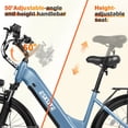 thumbnail image 6 of ESKUTE C200 Electric Bike for Adults, 1300W Peak Power Ebike, 28MPH Step-Thru E-Bicycle with 840Wh Removable Battery, Up to 70 Miles, 26" Tires, 7 Speed Adjustable Stem,Blue, UL2849, 6 of 9