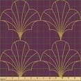 thumbnail image 2 of Ambesonne Art Deco Fabric by the Yard Upholstery, Plum Vintage Line Shells, 2 Yards, Plum and Sand Brown, 2 of 5