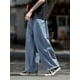 thumbnail image 1 of Pantalones vaqueros Cargo de pierna ancha para hombre, Jeans sueltos, rectos, holgados, ropa de calle de hip hop, monopatín, pantalones vaqueros neutros, 1 of 5