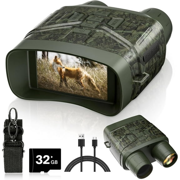 Night Vision Goggles - 4K Night Vision Binoculars for Adults, 3'' HD Screen Binoculars can Save Photo and Video with 32GB TF Card, Camouflage