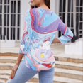 thumbnail image 4 of Fashion 3/4 Sleeve Summer Tops for Womens 2024 Plus Size Spring And Summer Print Top Collar Button Sexy Shirt 3/4 Sleeve Long Sleeve V Neck Top/Shirt Gifts for Womens, 4 of 7