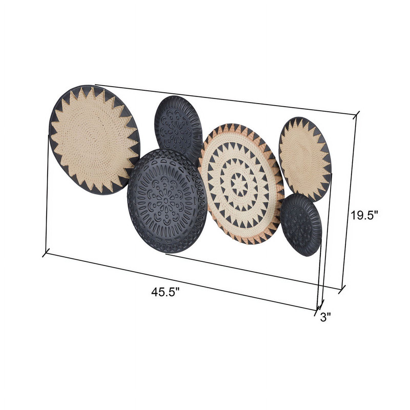 Zara Black-Tan Geometric Metal Modern Wall Plates