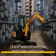 thumbnail image 3 of 13.5HP Mini Excavator With B&S EPA Engine Crawler Hydraulic 1 Ton Small Digger Enclosed Cab Excavator for Construction Work Gardens and Farm, 3 of 8