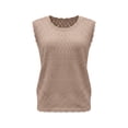 thumbnail image 7 of Gsakboxl Womens Tank Tops 2026 Women Hollow Out Crochet Wave Trim Sleeveless Knit Tank Top Loose Fit Breathable Summer Resort Beach Vacation Outfit Camisole Vest Khaki S, 7 of 7