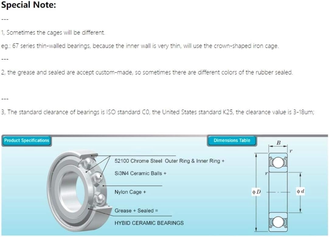 6303 3NC 6303RS Hybrid Ceramic Bearing 17 * 47 * 14 mm ABEC-1  Industry Motor Spindle 6303HC Hybrids Si3N4 Ball Bearings