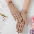 thumbnail image 4 of Minnieouse Guantes de moda Calefacción, Mujeres Invierno Aire libre Manoplas Dedos divididos Conducción peluda Ciclismo Pantalla táctil Protección guantes y mitones Caqui Minnieouse AP014261-01, 4 of 6