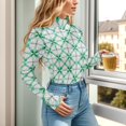thumbnail image 5 of joogoo St Patrick Artistic Clover Women's Mock Turtle Neck Long Sleeve Bodysuit XL, 5 of 8