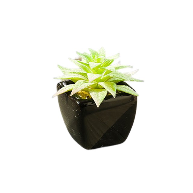 Inteprter Planta de decoración de de bonsái en maceta de cerámica suculenta verde Artificial para jardín, oficina, balcón, decoración Type2 NO2