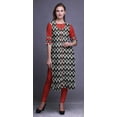 thumbnail image 2 of Bimba Kurta Droite Imprimée Indienne en Rayonne Slub Robe Tunique à Manches 3/4 pour Femmes, 2 of 6