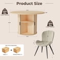 thumbnail image 3 of Hawsaiy 5-Piece Dining Table Set for 4, 47" Round Dining Table Set with 4 Upholstered Dining Chairs, Modern Farmhouse Table Set for Dining Room (Natural+Beige), 3 of 9