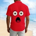thumbnail image 3 of Zylanna Men's Casual Button Down Shirts, Breathable Short Sleeve Vacation Funny Face Print Summer Beach Shirts for Men Multicolor, 3 of 5
