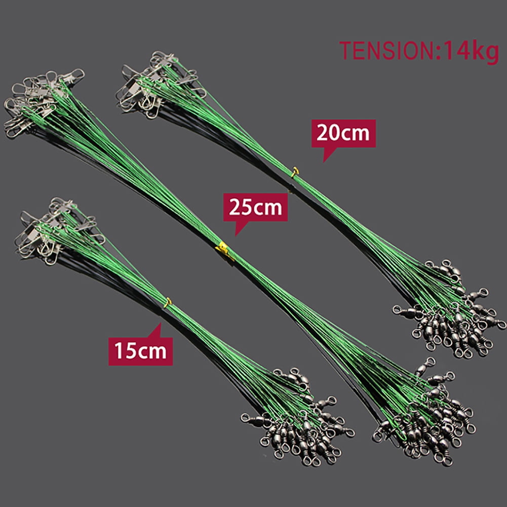 Fishing Tools Fishing Line Steel Wire Leader With Swivel And Snap 20Pcs/Pack
