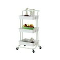 thumbnail image 2 of Mistaha 3 Tier Rolling Metal Utility Cart on Wheels Moveable Storage Organizer Cart Multi-Functional Mobile Storage Shelves Basket for Bedroom, Kitchen, Bathroom, Office, Nursery Room, Pantry, 2 of 8